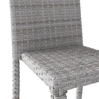 Brisbane Resin Wicker Stacking Outdoor Dining Chair - Set of 4 - Blended Grey
