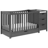 Graco Remi 4-in-1 Convertible Crib with Changing Table - Grey