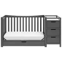 Graco Remi 4-in-1 Convertible Crib with Changing Table - Grey