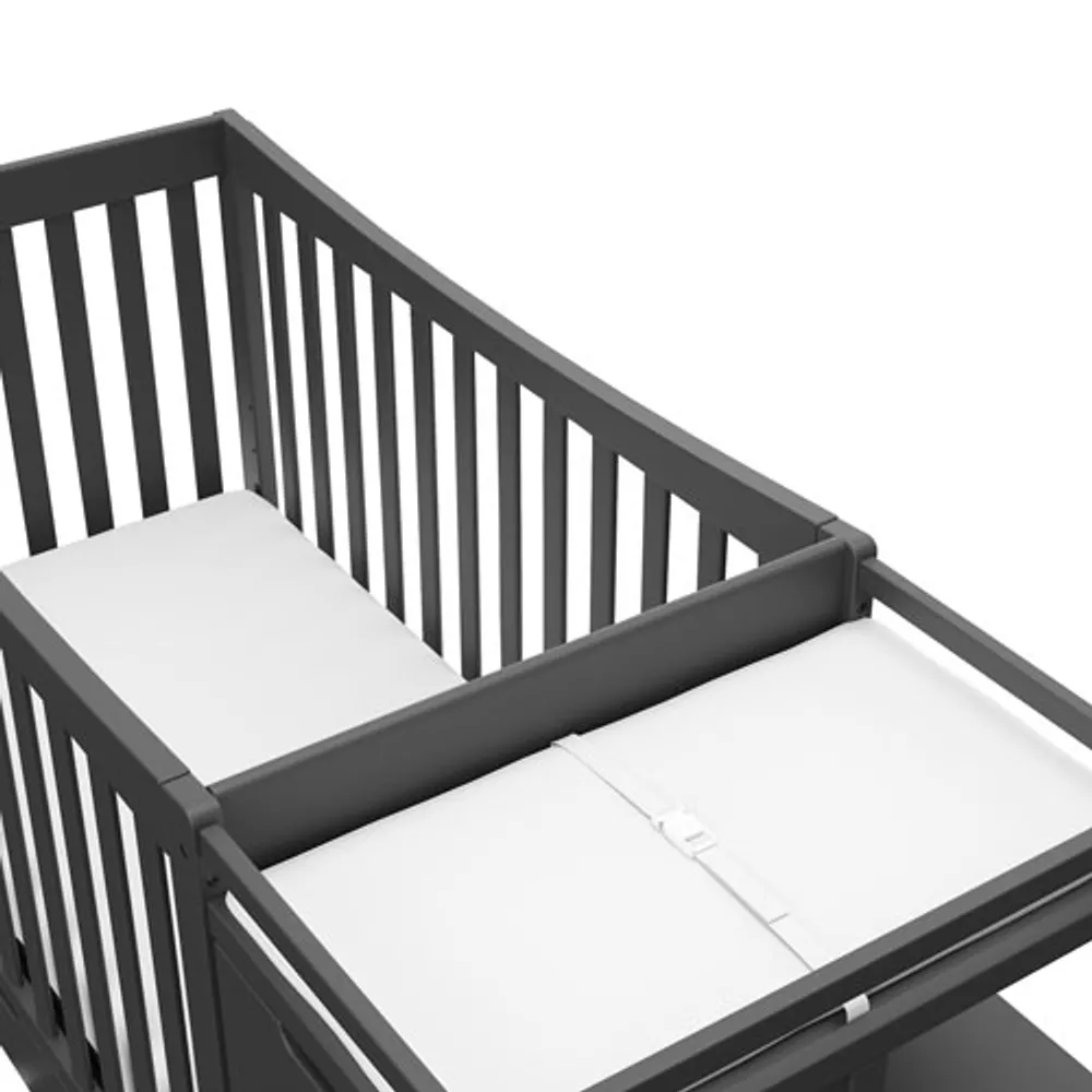 Graco Remi 4-in-1 Convertible Crib with Changing Table - Grey