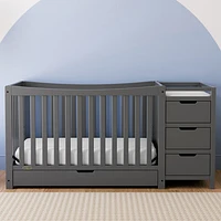 Graco Remi 4-in-1 Convertible Crib with Changing Table - Grey