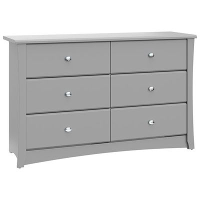 Stork Craft Crescent 6-Drawer Dresser - Pebble Grey