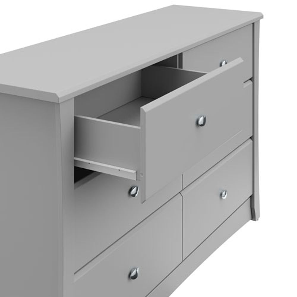 Stork Craft Crescent 6-Drawer Dresser - Pebble Grey