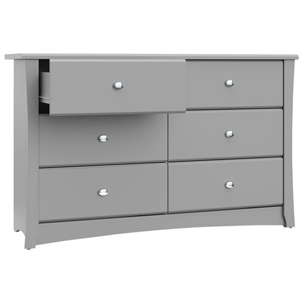 Stork Craft Crescent 6-Drawer Dresser - Pebble Grey