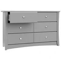 Stork Craft Crescent 6-Drawer Dresser - Pebble Grey