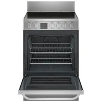 Haier 24" 2.9 Cu. Ft. Convection Freestanding Smooth Top Electric Range (QCAS740RMSS) - Stainless