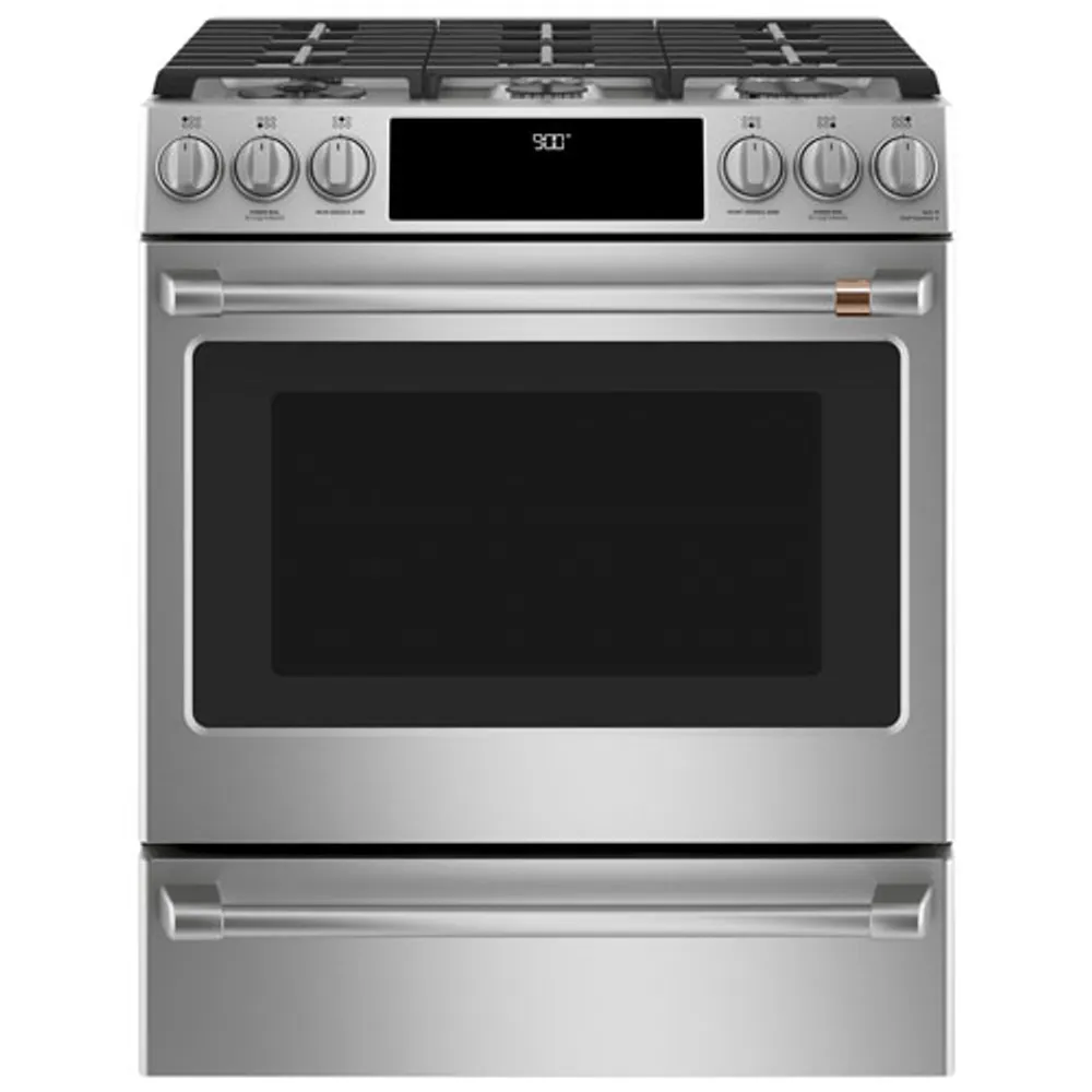 Café 30" 5.7 Cu. Ft. True Convection 6-Burner Slide-In Dual Fuel Range (CC2S900P2MS1) - Stainless