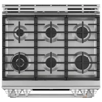 Café 30" 5.7 Cu. Ft. True Convection 6-Burner Slide-In Dual Fuel Range (CC2S900P2MS1) - Stainless