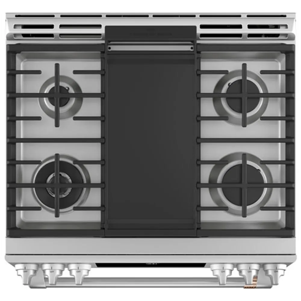 Café 30" 5.7 Cu. Ft. True Convection 6-Burner Slide-In Dual Fuel Range (CC2S900P2MS1) - Stainless