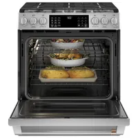 Café 30" 5.7 Cu. Ft. True Convection 6-Burner Slide-In Dual Fuel Range (CC2S900P2MS1) - Stainless