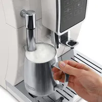 De'Longhi Dinamica Automatic Espresso Machine with Frother & Coffee Grinder - White