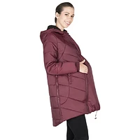 Manteau de maternité matelassé/bouffant en polyester Harper de Modern Eternity - Petit - Bourgogne