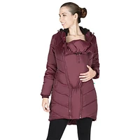 Manteau de maternité matelassé/bouffant en polyester Harper de Modern Eternity - Petit - Bourgogne