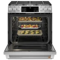 Café 30" 5.6 Cu. Ft. True Convection 6-Burner Slide-In Gas Range (CCGS700P2MS1) - Stainless Steel