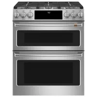 Café 30" 6.7 Cu. Ft. Convection Double Oven 6-Burner Slide-In Gas Range (CCGS750P2MS1) - Stainless Steel