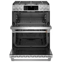 Café 30" 6.7 Cu. Ft. Convection Double Oven 6-Burner Slide-In Gas Range (CCGS750P2MS1) - Stainless Steel