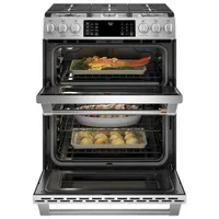 Café 30" 6.7 Cu. Ft. Convection Double Oven 6-Burner Slide-In Gas Range (CCGS750P2MS1) - Stainless Steel