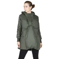 Modern Eternity Faith Polyester Maternity Puffer Coat - X-Small - Khaki Green