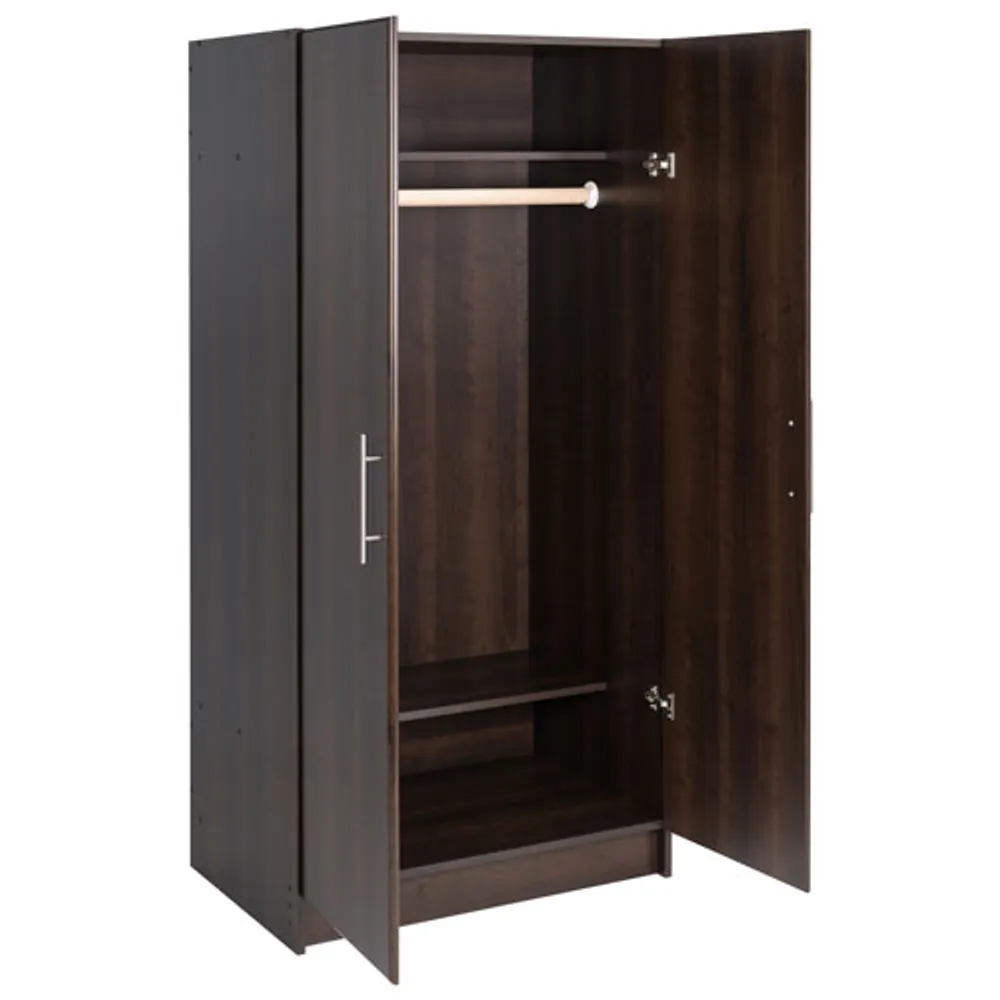 Elite 65" 2-Shelf Composite Wood Wardrobe Cabinet - Espresso