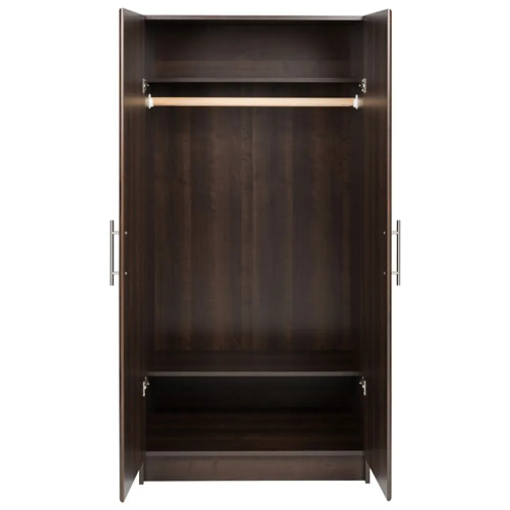 Elite 65" 2-Shelf Composite Wood Wardrobe Cabinet - Espresso