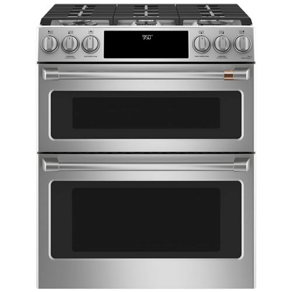 Café 30" Self-Clean True Convection Double Oven Slide-In Gas Range (CC2S950P2MS1) - Stainless Steel