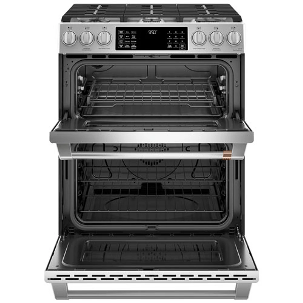 Cuisinière gaz encastrable deux fours convec. véritable autonettoyant 30 po Café (CC2S950P2MS1)-Inox