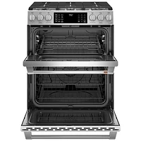 Cuisinière gaz encastrable deux fours convec. véritable autonettoyant 30 po Café (CC2S950P2MS1)-Inox