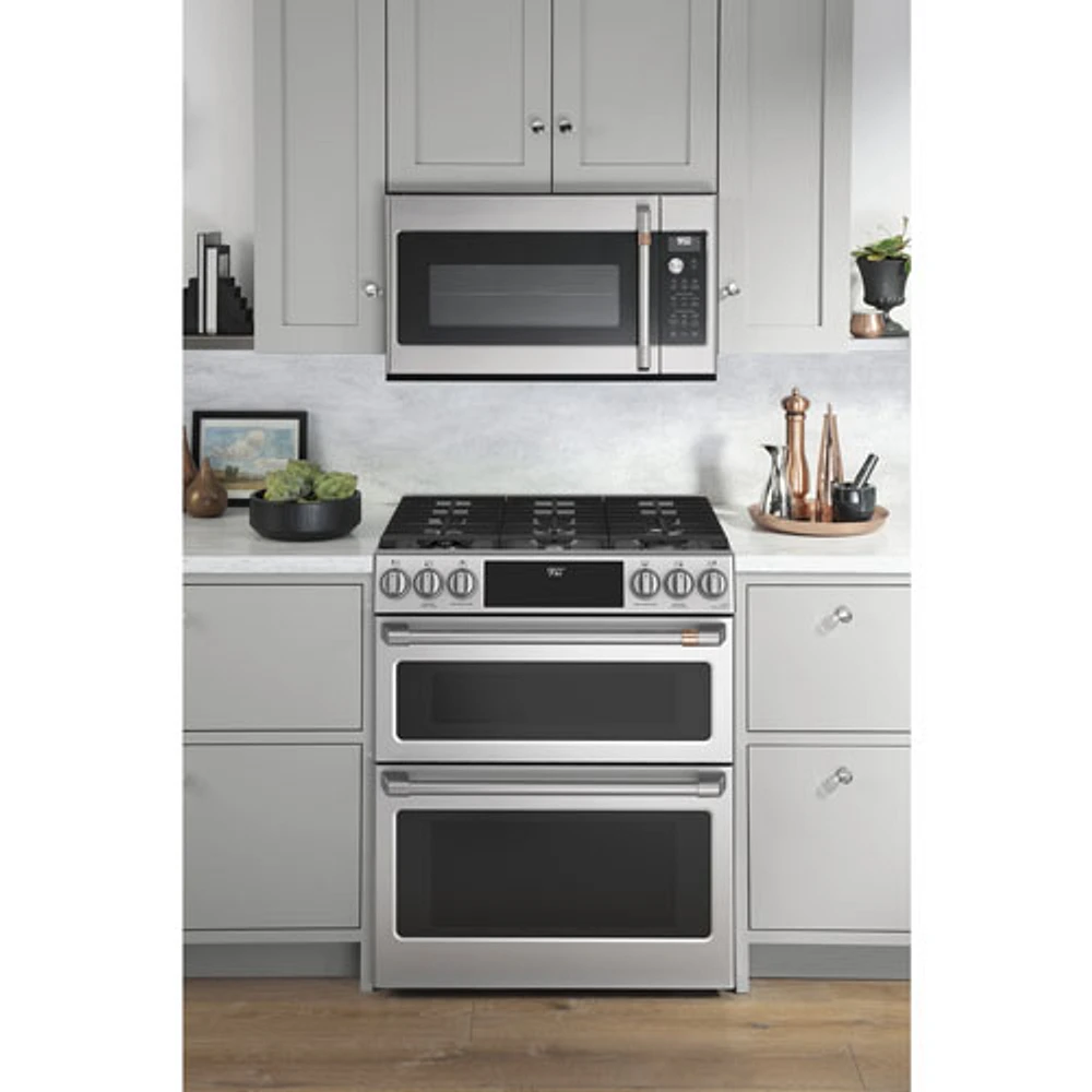 Café 30" Self-Clean True Convection Double Oven Slide-In Gas Range (CC2S950P2MS1) - Stainless Steel