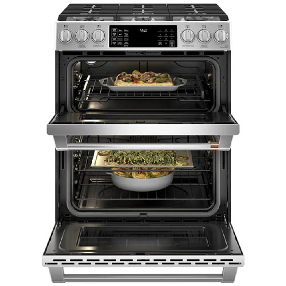 Café 30" Self-Clean True Convection Double Oven Slide-In Gas Range (CC2S950P2MS1) - Stainless Steel