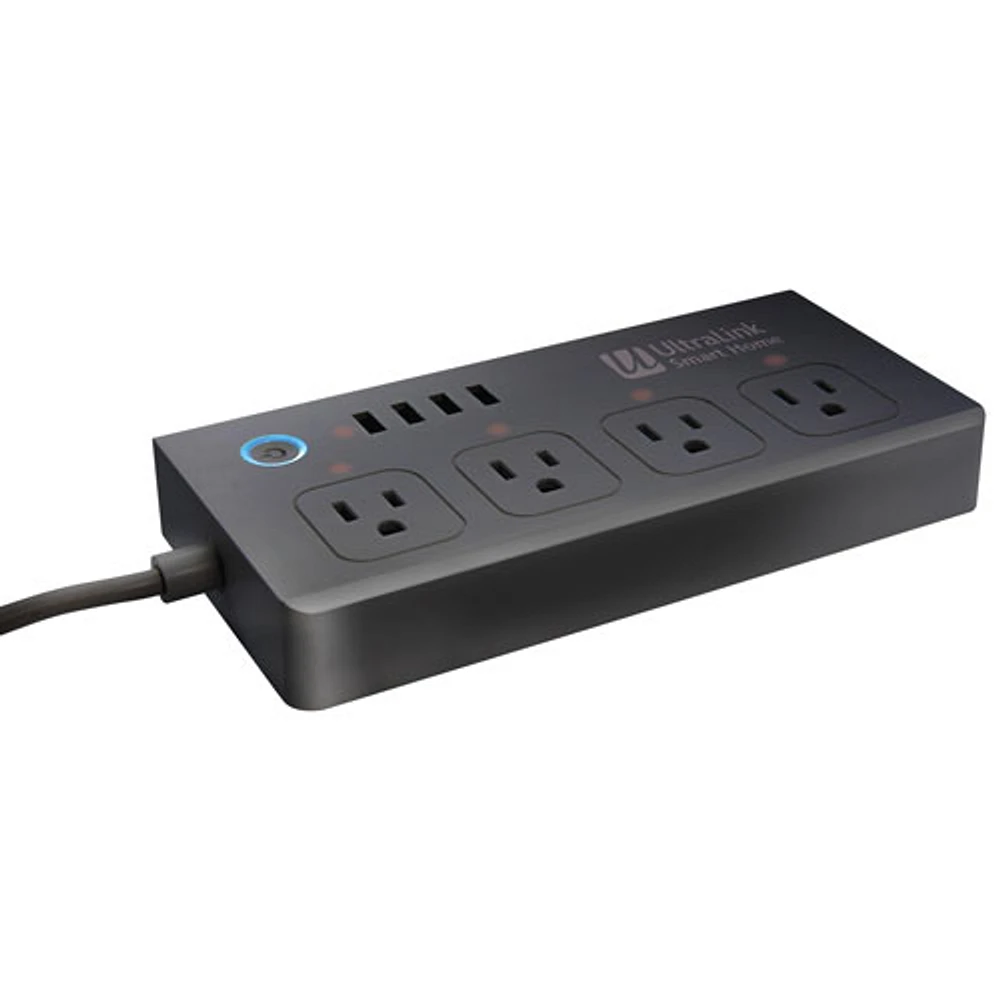 UltraLink 4-Outlet 4-USB Smart Surge Protector with Amazon Alexa and Google Assistant (HTVAN100)