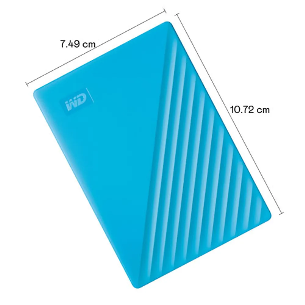 Disque dur externe portatif USB My Passport de 4 To de WD (WDBPKJ0040BBL-WESN) - Bleu