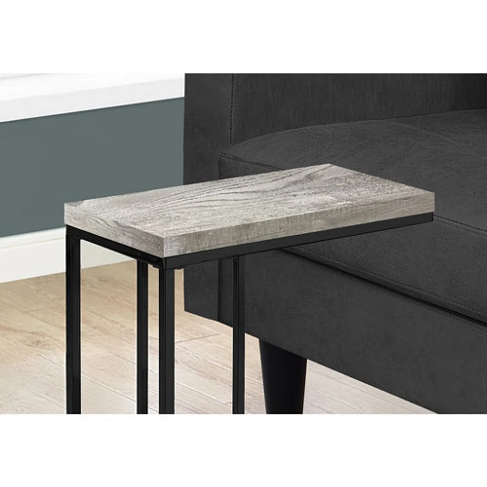 Table d'appoint rectangulaire contemporaine en C de Monarch - Gris