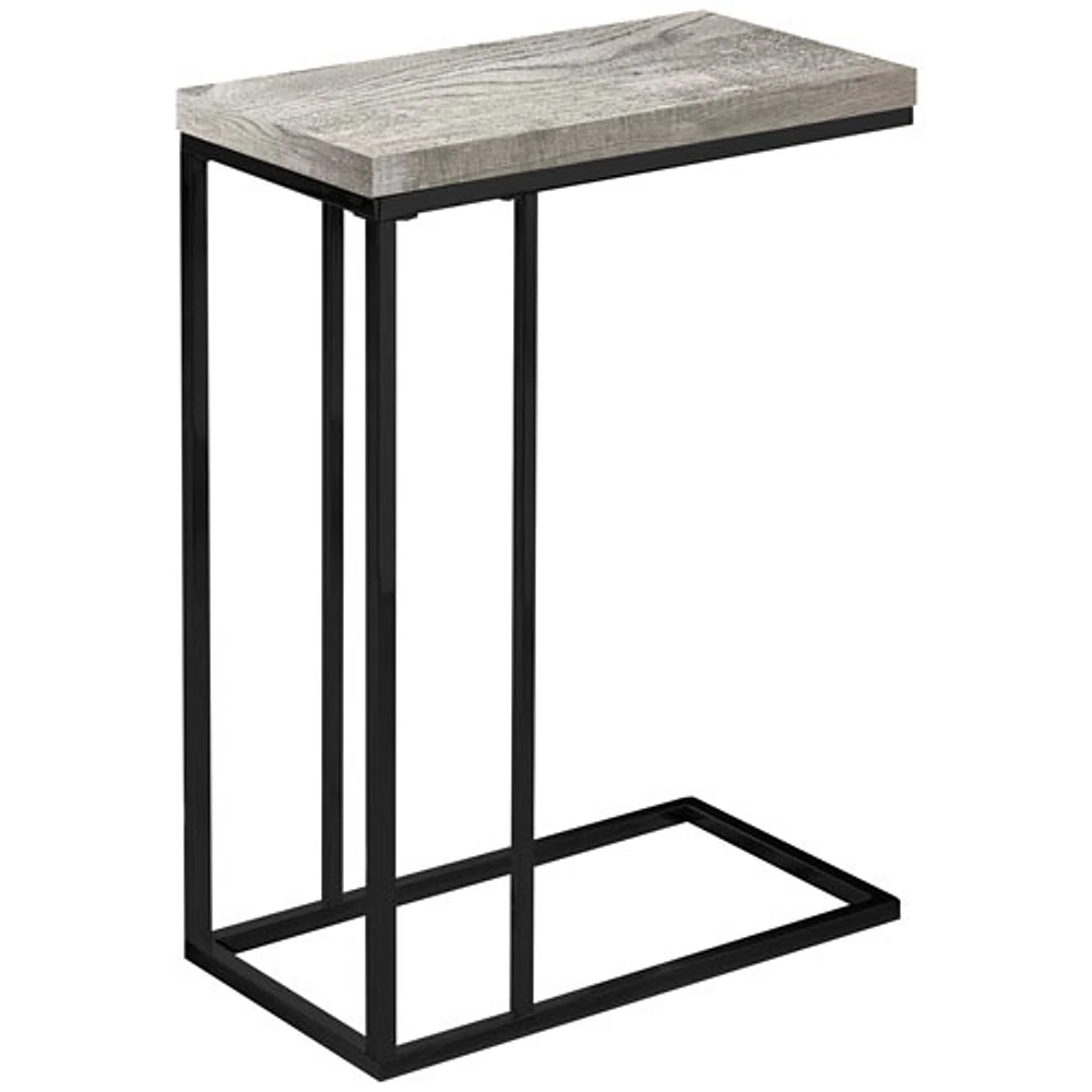 Table d'appoint rectangulaire contemporaine en C de Monarch - Gris