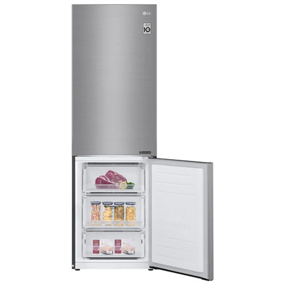 LG 24" 11.9 Cu. Ft. Counter-Depth Bottom Freezer Refrigerator (LBNC12231V) - Platinum Silver