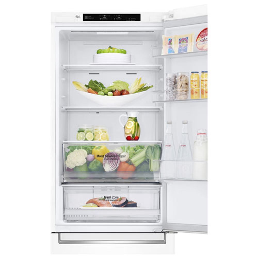 LG 24" 11.9 Cu. Ft. Counter-Depth Bottom Freezer Refrigerator (LBNC12231W) - White