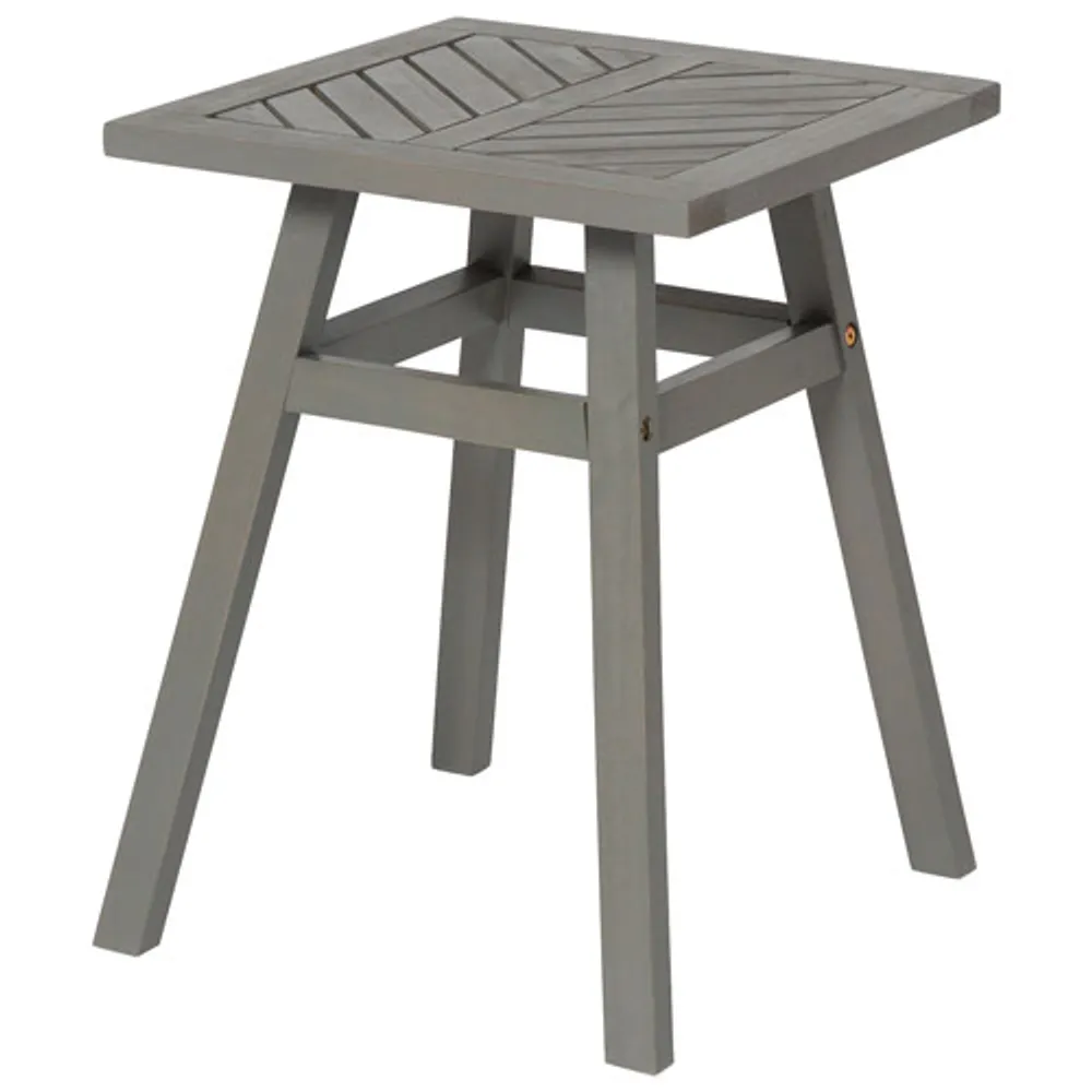 Winmoor Home Transitional Outdoor Side Table - Chevron/Grey Wash