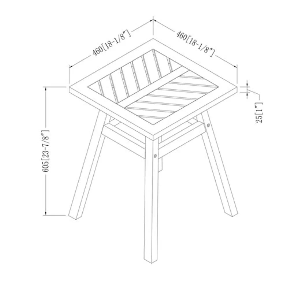 Winmoor Home Transitional Outdoor Side Table - Chevron/Grey Wash