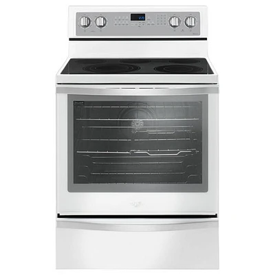 Cuisinière électrique à surface lisse 30 po de Whirlpool (YWFE745H0FH) - Blanc - BO - Parfait état