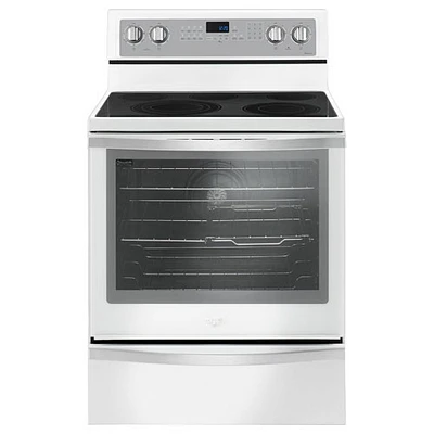 Cuisinière électrique autonome surf. lisse 30 po de Whirlpool (YWFE745H0FH) - Blanc - BO - Endommagé