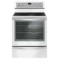 Whirlpool 30" Freestand Smooth Top Elec Range (YWFE745H0FH) - White - Open Box - Scratch & Dent