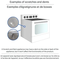 Whirlpool 30" Freestand Smooth Top Elec Range (YWFE745H0FH) - White - Open Box - Scratch & Dent