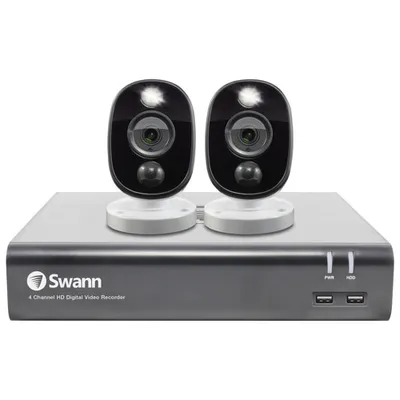 Swann Wired 4-CH 1TB DVR Security System with 2 Bullet 1080p Cameras - Grey/White