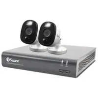 Swann Wired 4-CH 1TB DVR Security System with 2 Bullet 1080p Cameras - Grey/White