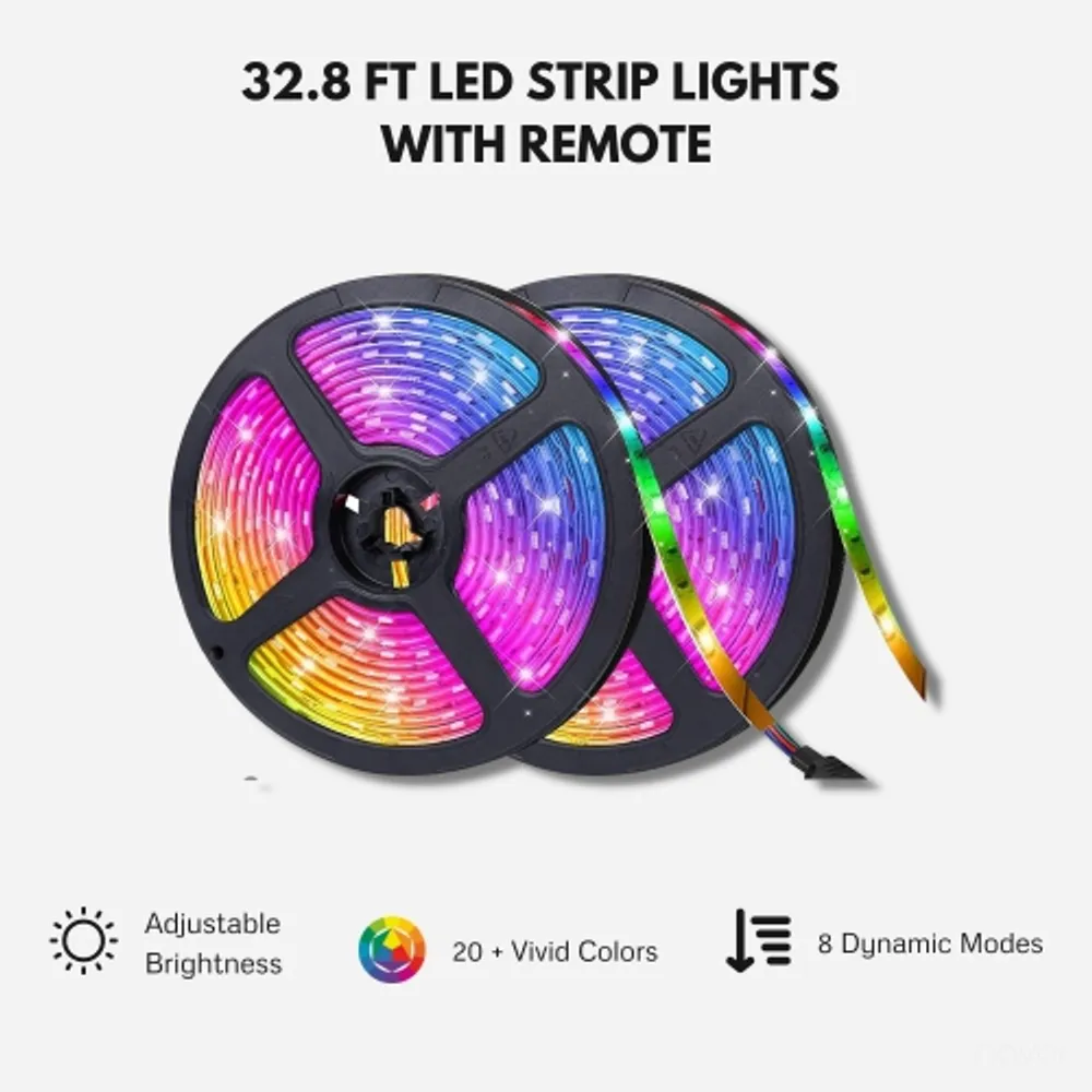 LED Strip Lights, 16.4ft RGB 5050 LED Tape Lights, Music Sync IP65  Waterproof 300LEDs Color Changing LED Rope with App control Remote  Compatible with Alexa Google Assistant for Home indoor and outdoor 