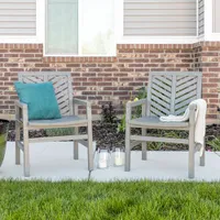 Winmoor Home Wood Patio Chair - Set of 2 - Grey Wash