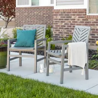 Winmoor Home Wood Patio Chair - Set of 2 - Grey Wash