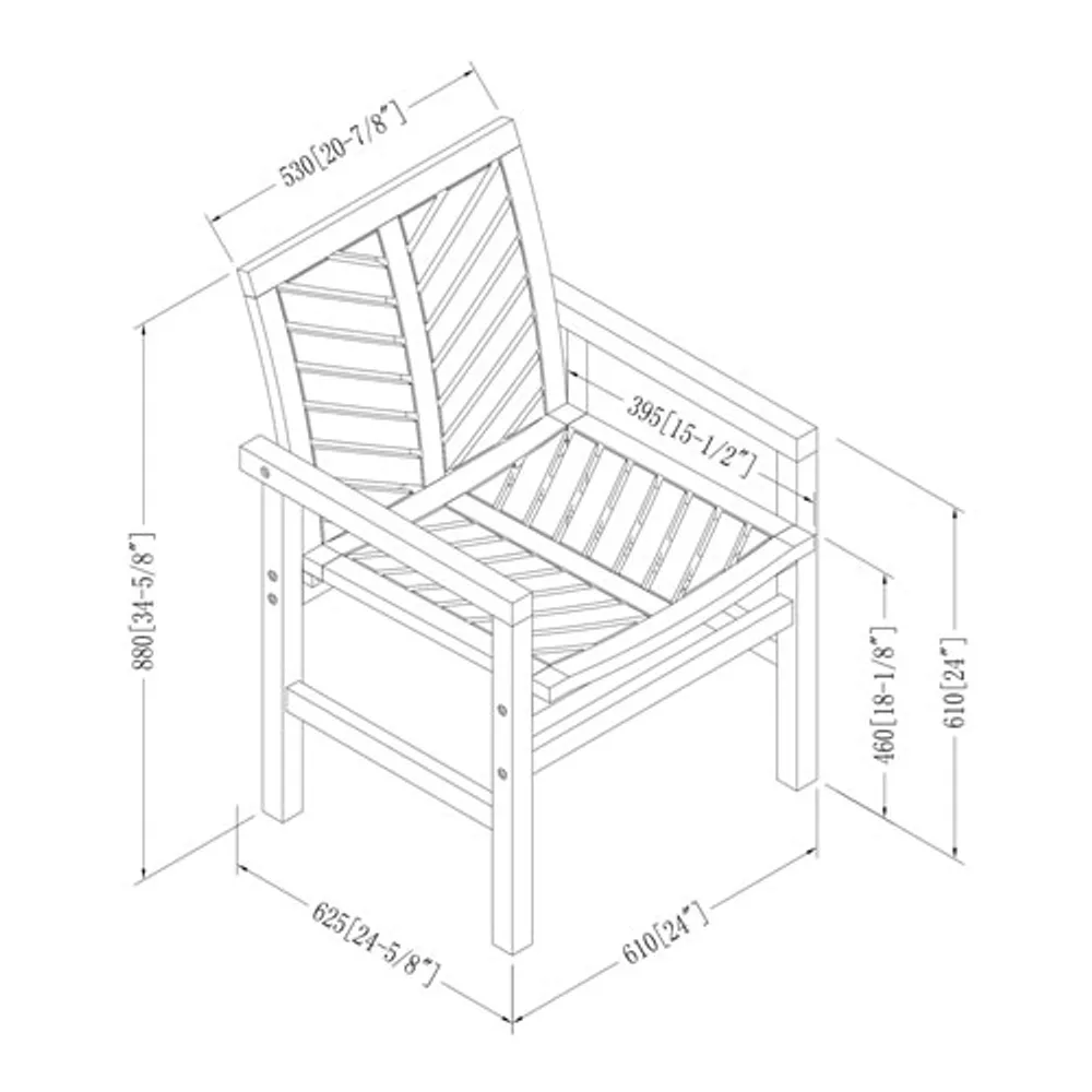 Winmoor Home Wood Patio Chair - Set of 2 - Grey Wash