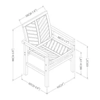 Winmoor Home Wood Patio Chair - Set of 2 - Grey Wash