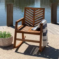 Winmoor Home Chevron Rocking Patio Chair - Brown