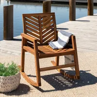 Winmoor Home Chevron Rocking Patio Chair - Brown